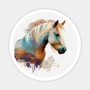 Colorful Fjord Horse Artwork 4 Magnet